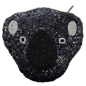 NEW Vintage Y2K Rare Ermo Collection Beaded Koala Animal Zip Coin Pouch Wallet